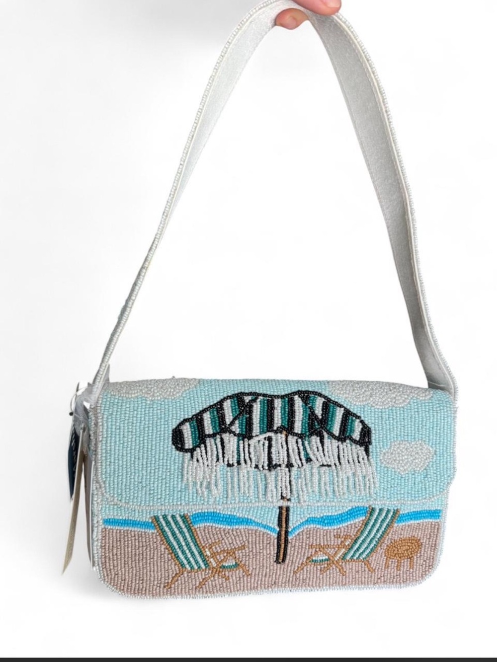 Made in India Beaded Beach Umbrella Shoulder Bag